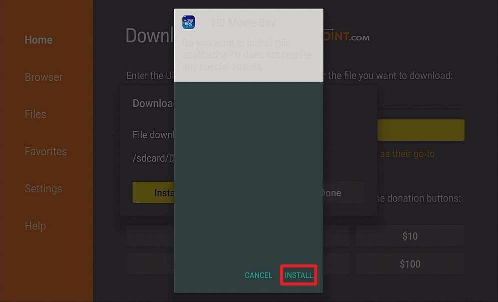 Step 13 Install HD Movie Box APK on Firestick