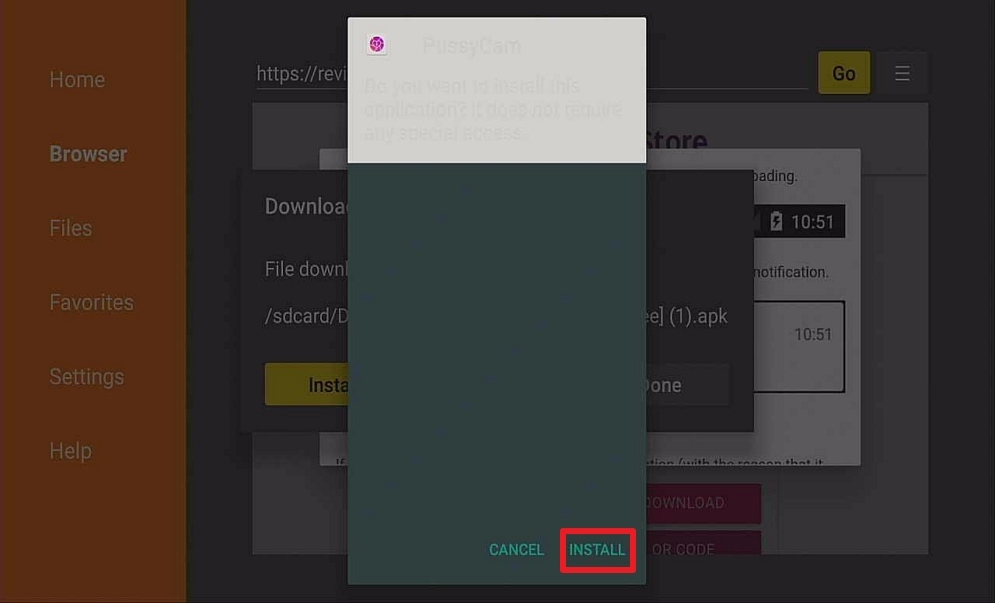Step 13 Install Pussycam APK on Firestick