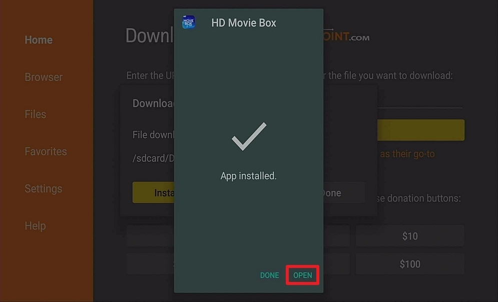 Step 14 Install HD Movie Box APK on Firestick
