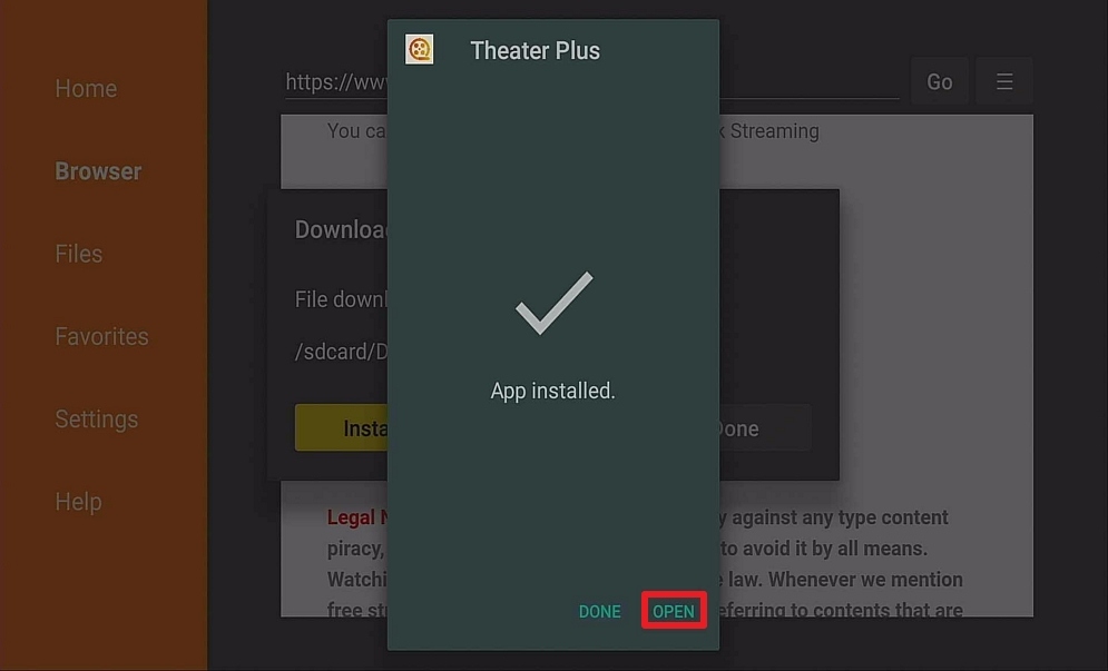 Step 15 Install Theater Plus APK on Firestick