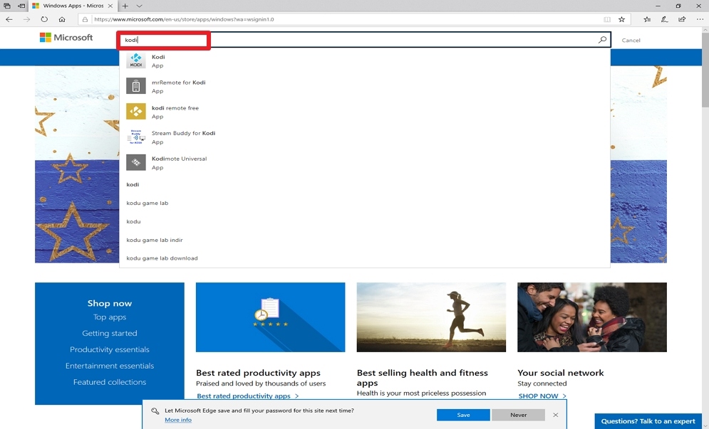 Step 2 Install Kodi from the Microsoft Store