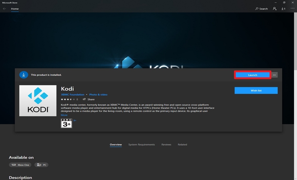 Step 7 Install Kodi from the Microsoft Store