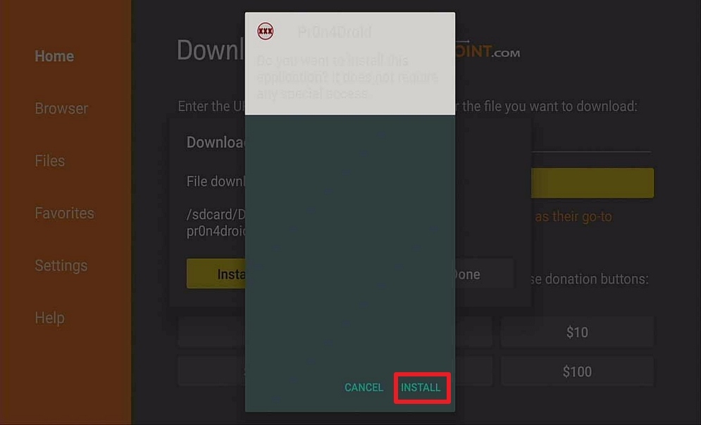 Step 13 Install Pron4droid Porn App on Firestick