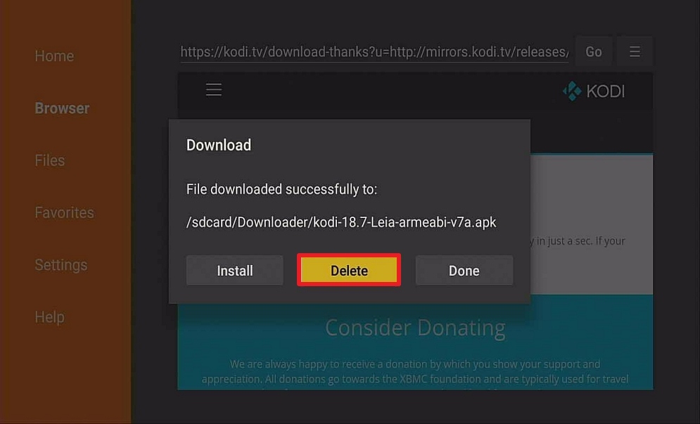 Step 16 Download Kodi On Your Firestick via Downloader App
