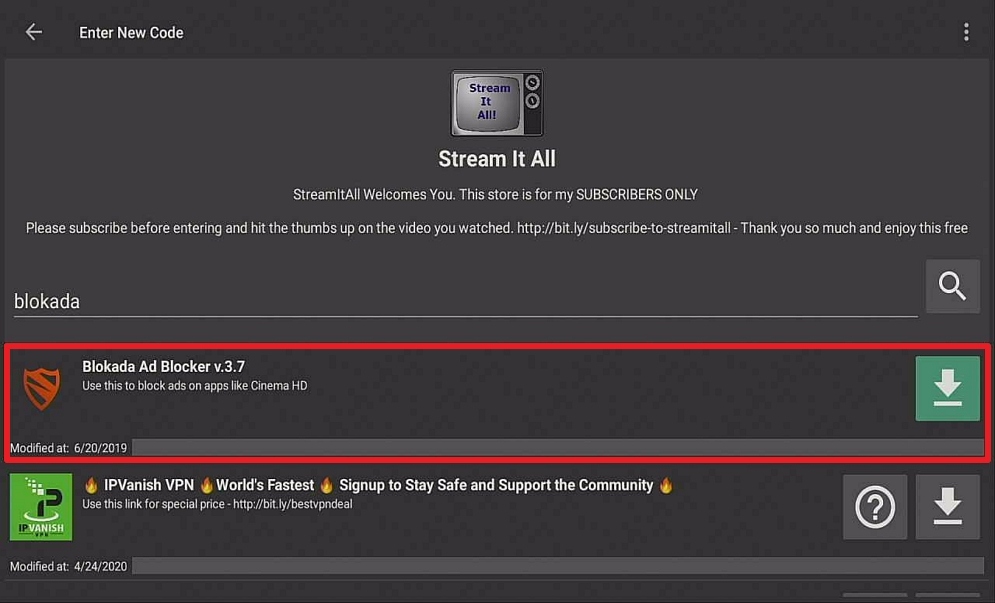 Step 18 Install Blokada via Filelinked