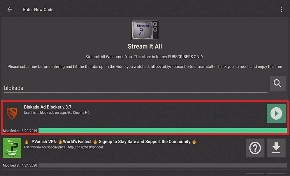 Step 19 Install Blokada via Filelinked