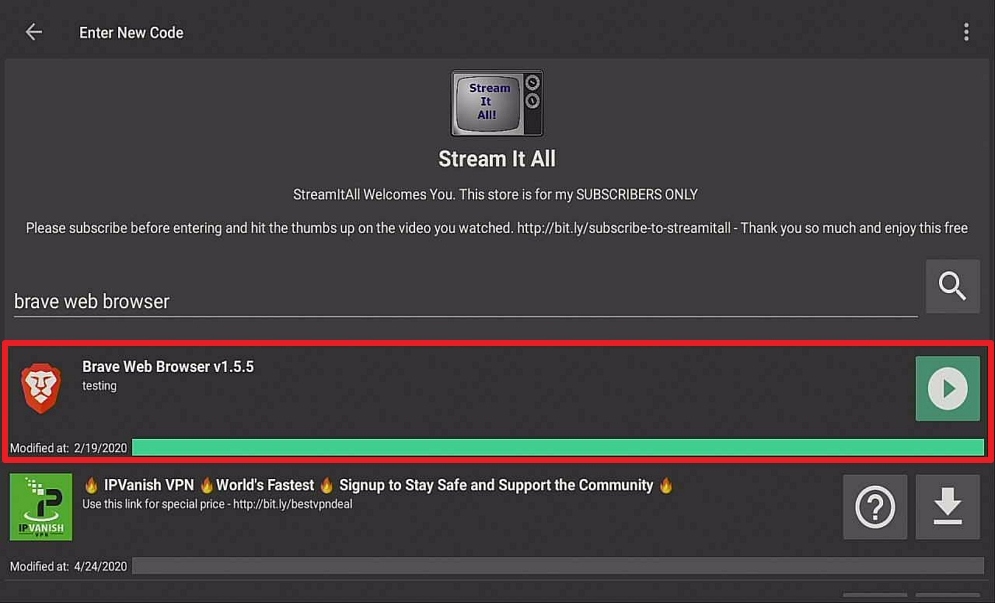 Step 19 Install Brave via Filelinked