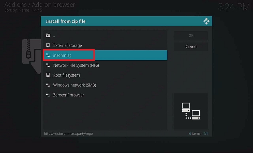 Step 20 install insomniac build on firestick