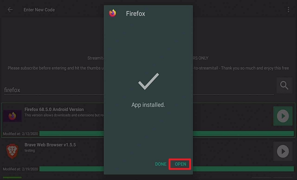 Step 21 Install Firefox via Filelinked