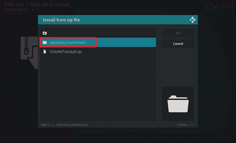 Step 21 install insomniac build on firestick
