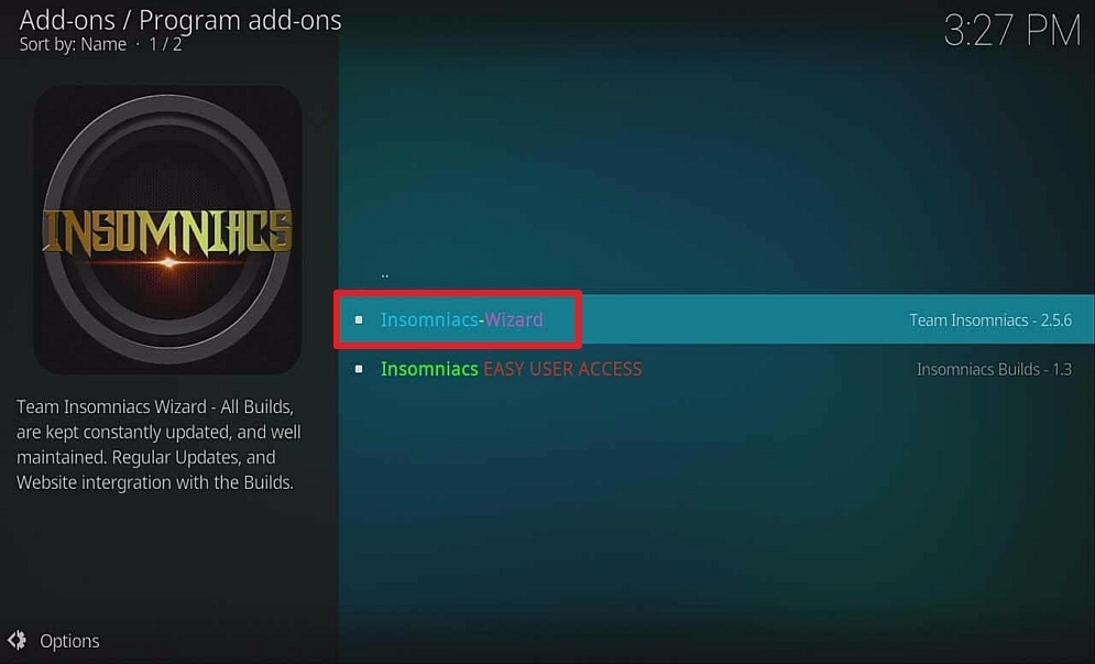 Step 27 install insomniac build on firestick