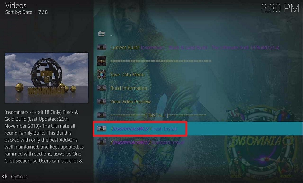 Step 34 install insomniac build on firestick