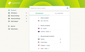 expressvpn dashboard