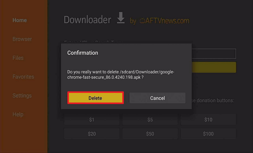 step 17 install chrome on firestick