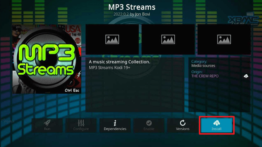 MP3 Streams Kodi Addon