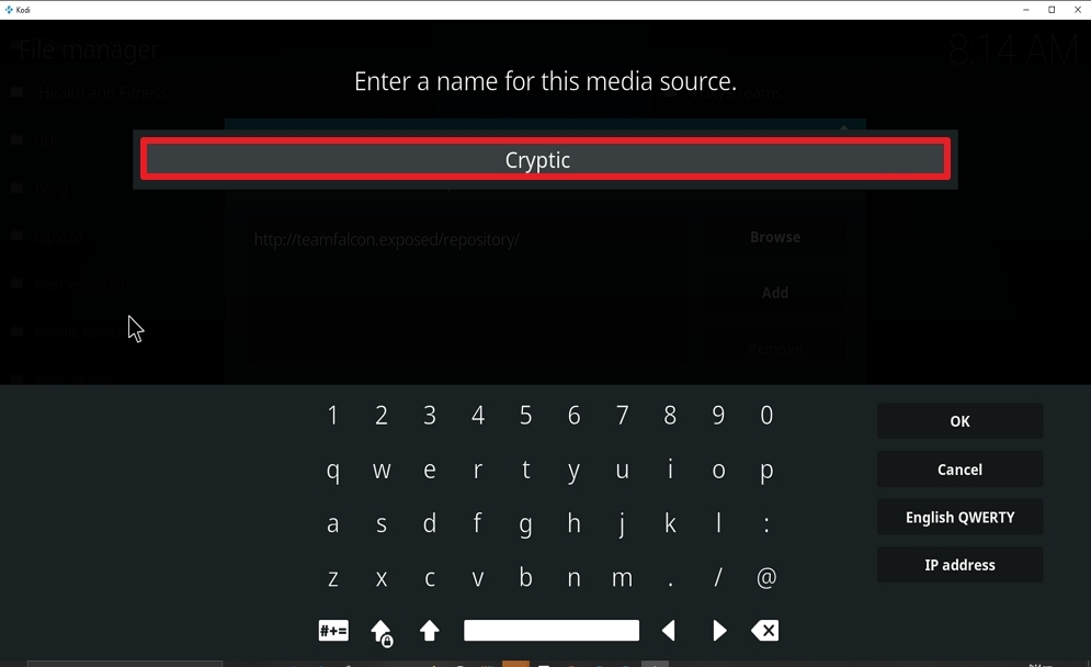 Step 11 Install Cryptic on kodi