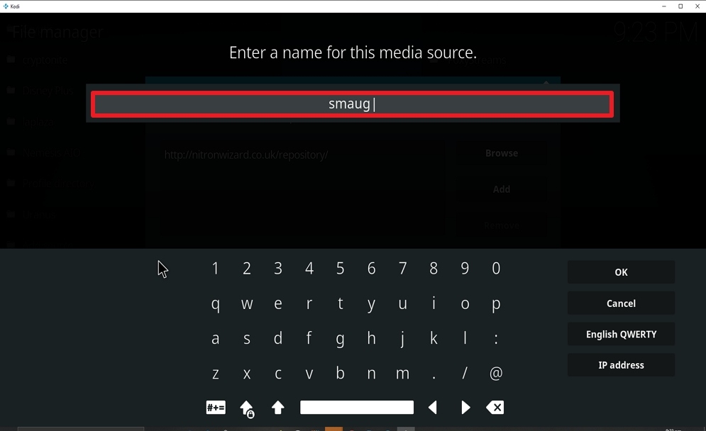 Step 11 Install Smaug on kodi