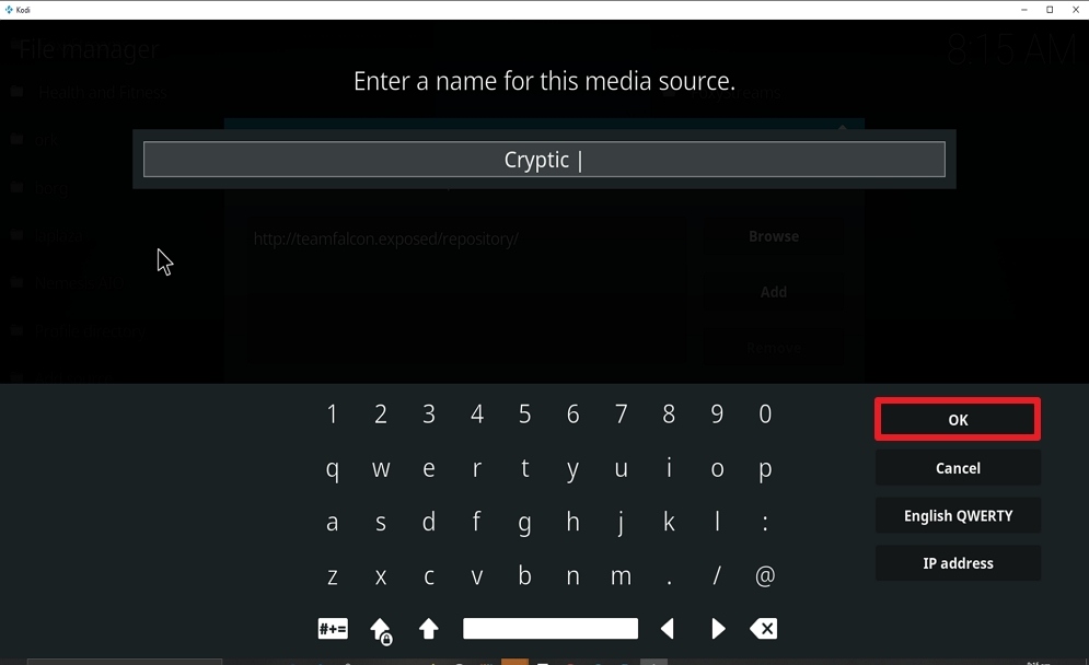 Step 12 Install Cryptic on kodi