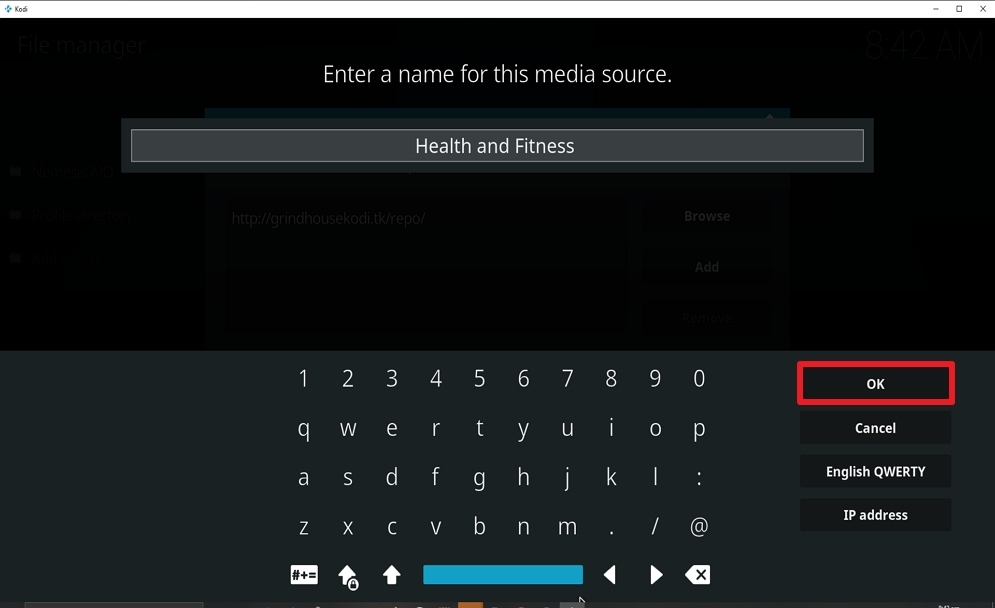 Step 12 Install Health and Fitness on kodi