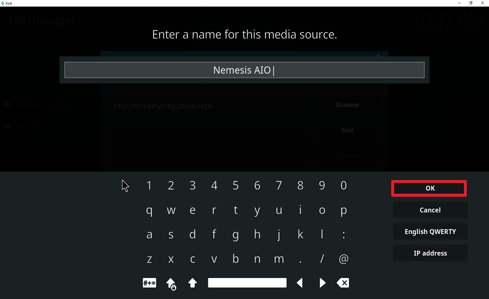 Step 12 Install Nemesis AIO on kodi