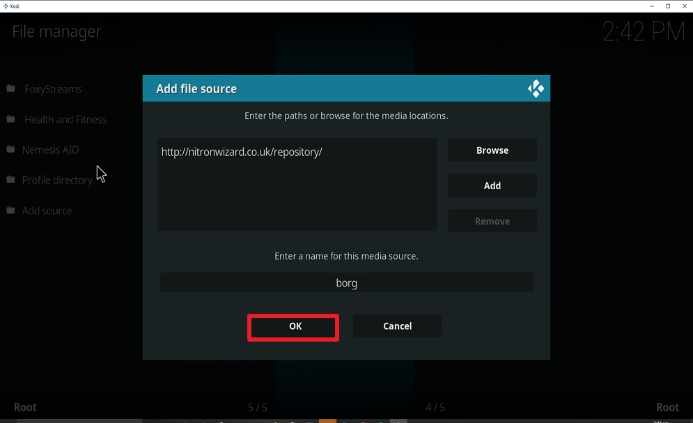Step 13 Install Borg on kodi