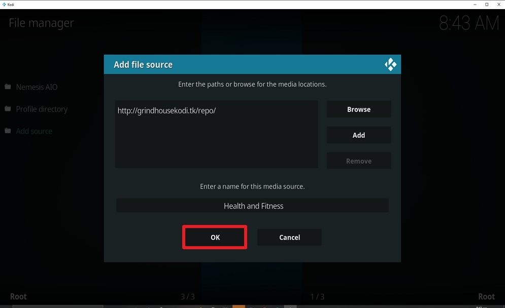 Step 13 Install Health and Fitness on kodi