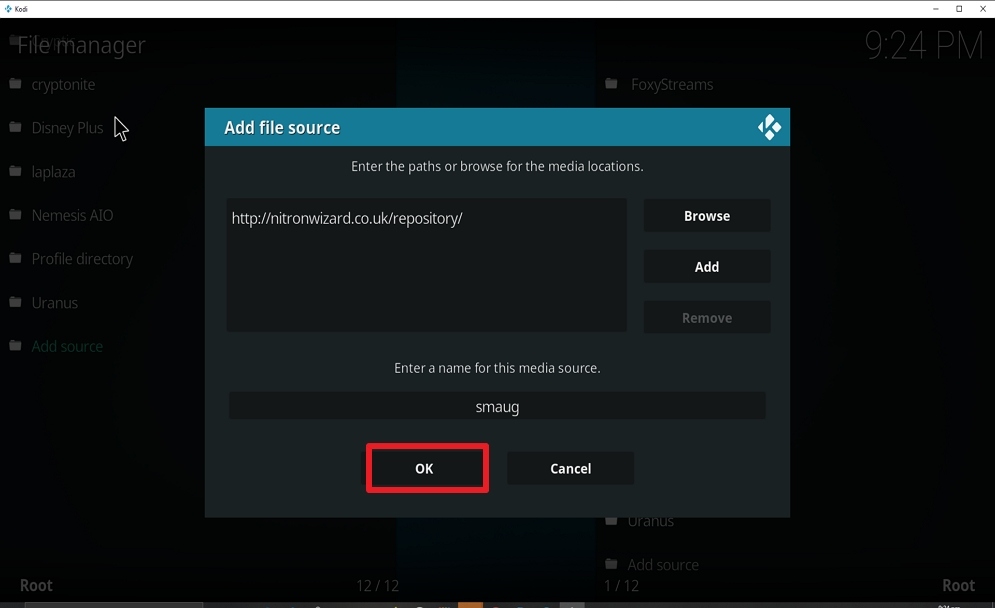 Step 13 Install Smaug on kodi