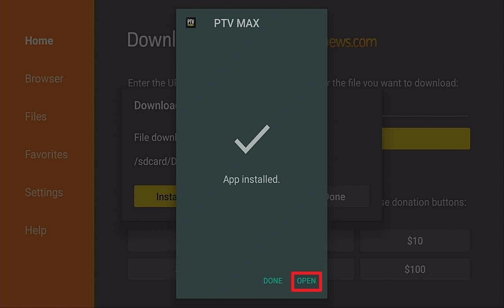 Step 14 Install PTV MAX on firestick