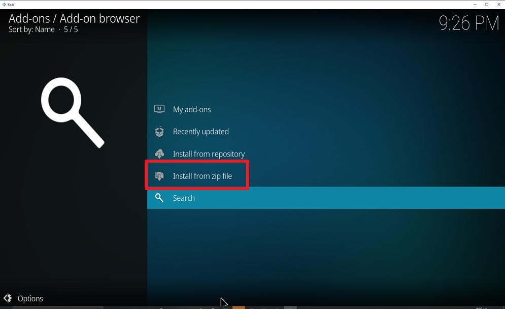 Step 15 Install Smaug on kodi