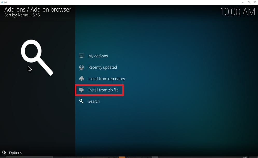 Step 15 Install Uranus on kodi