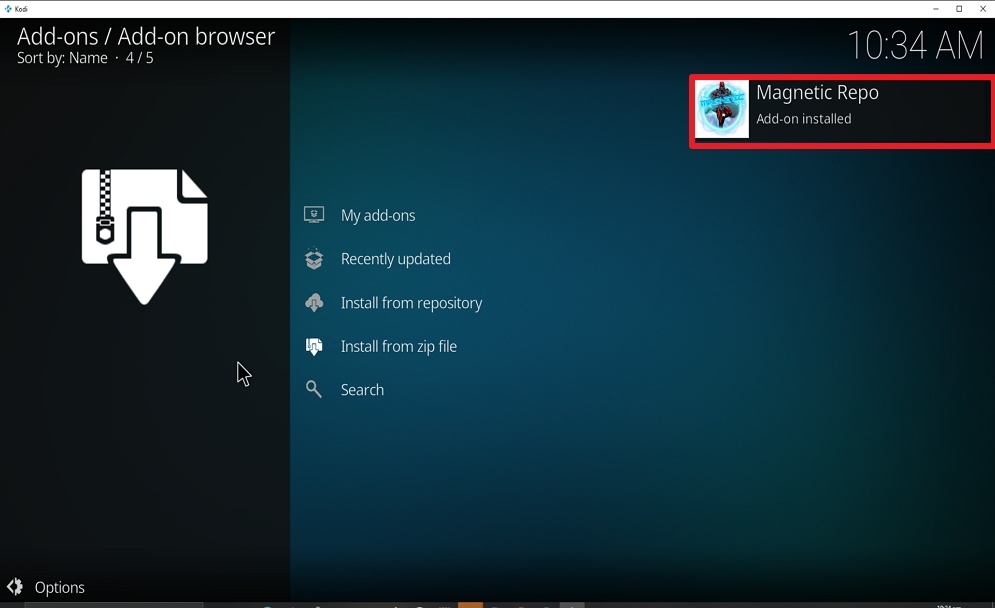 Step 18 Install Apex kodi addon