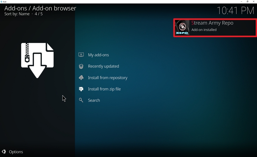Step 18 Install Nemesis AIO on kodi