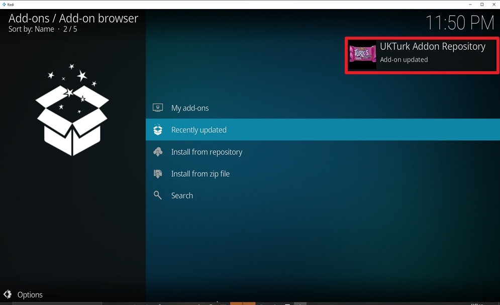 Step 18 Install UK Turk Playlist on kodi