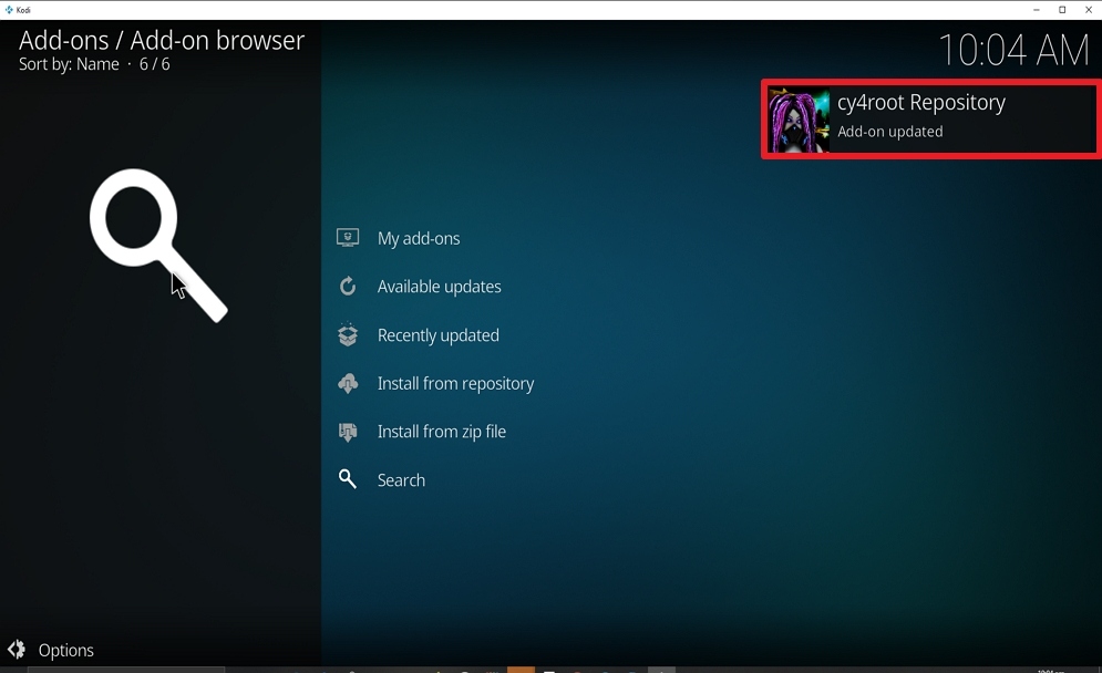 Step 18 Install Uranus on kodi