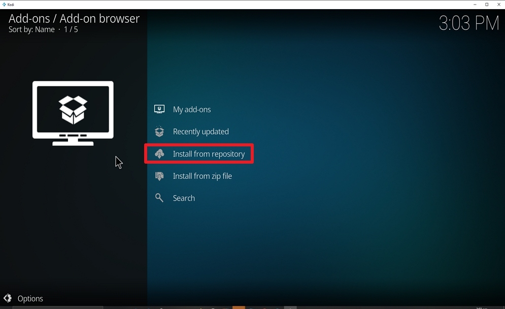 Step 19 Install Borg on kodi
