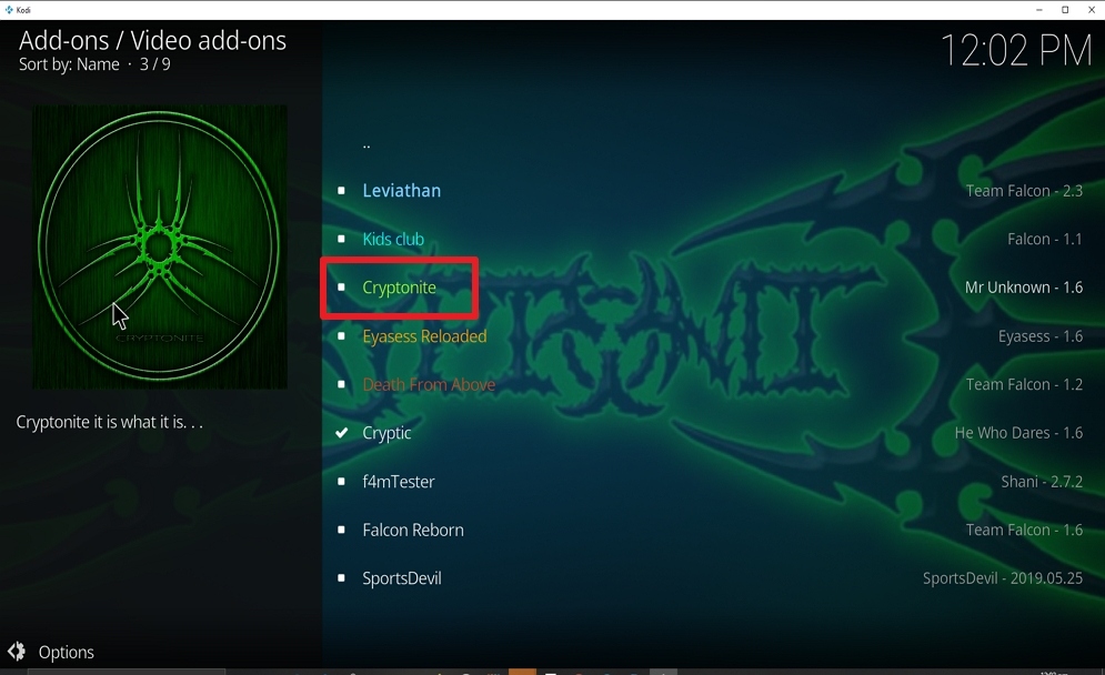 Step 22 Install Cryptonite on kodi
