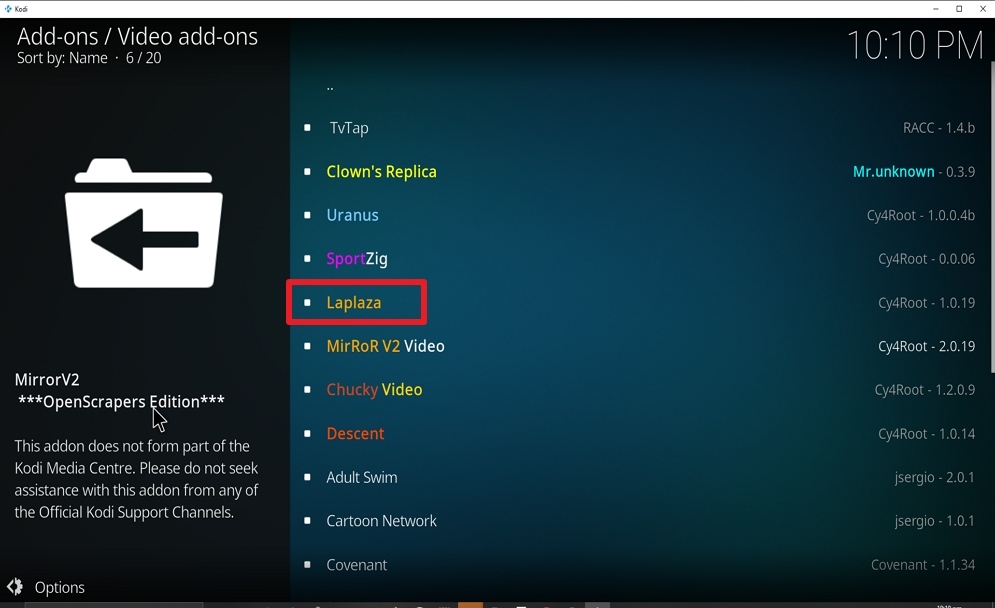 Step 22 Install Laplaza on kodi