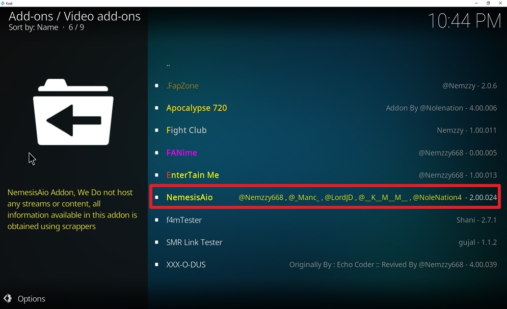 Step 22 Install Nemesis AIO on kodi
