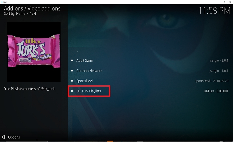 Step 22 Install UK Turk Playlist on kodi