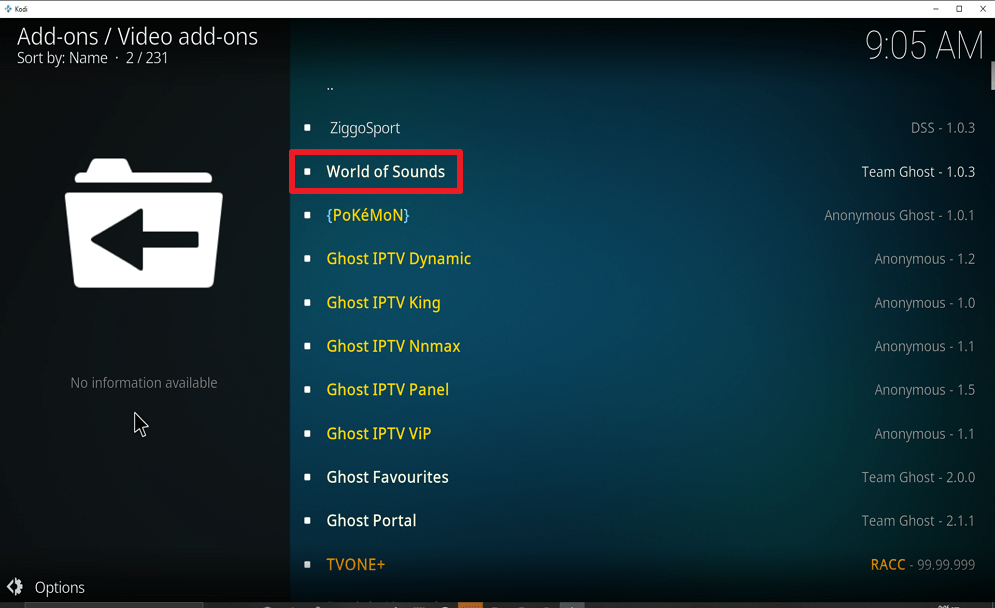 Step 22 Install World of Sounds on Kodi