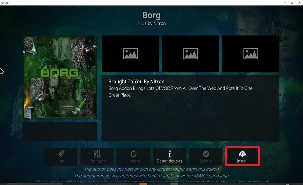 Step 23 Install Borg on kodi