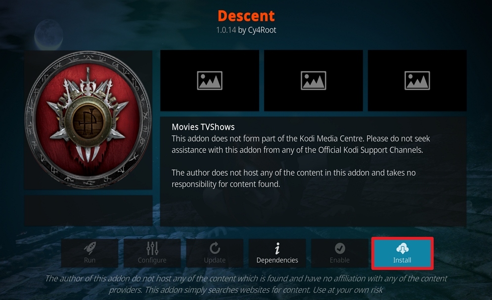 Step 23 Install Descent on Kodi