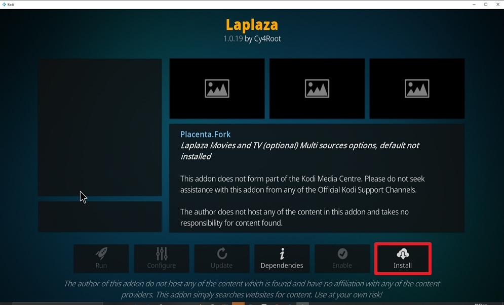 Step 23 Install Laplaza on kodi