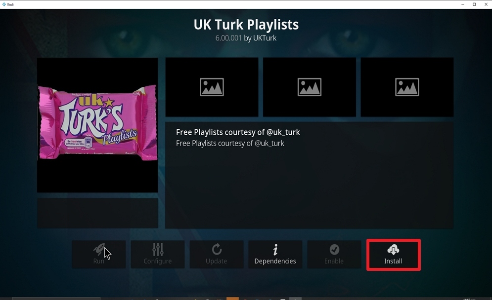 Step 23 Install UK Turk Playlist on kodi