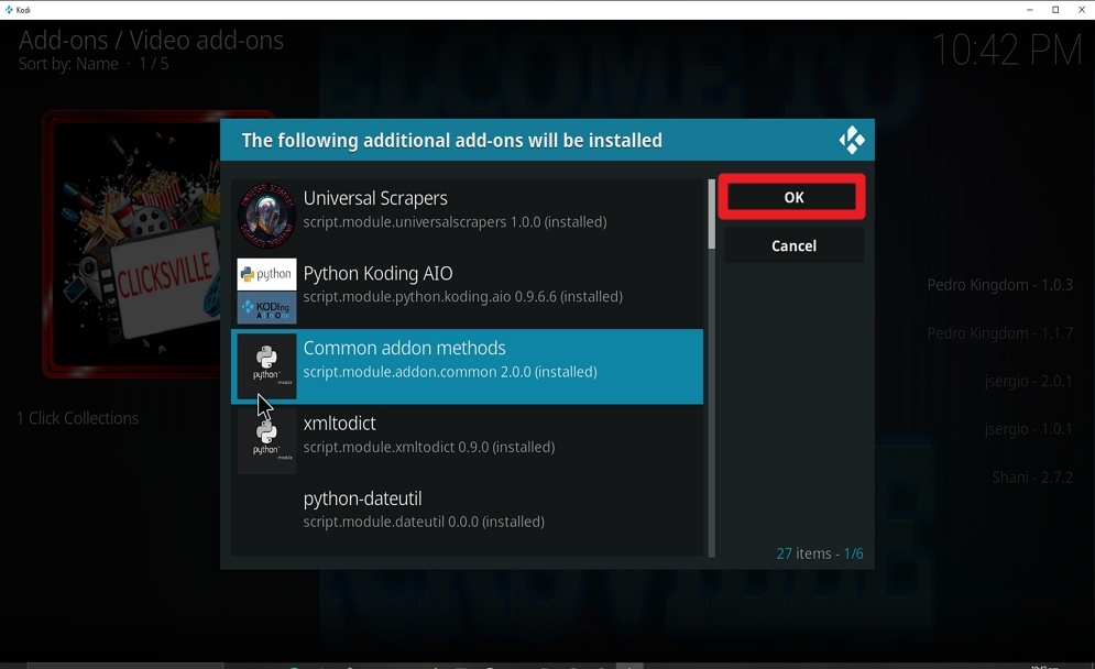 Step 24 Install ClickSville Kodi Addon