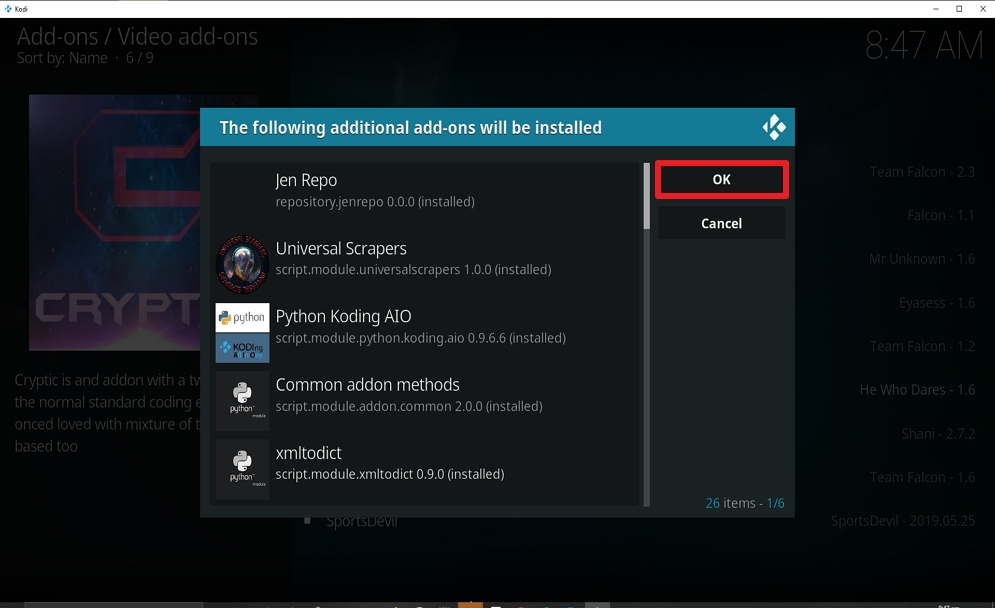 Step 24 Install Cryptic on kodi