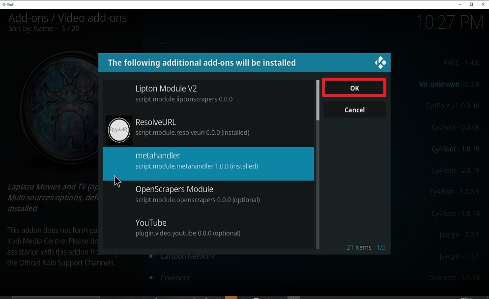 Step 24 Install Laplaza on kodi