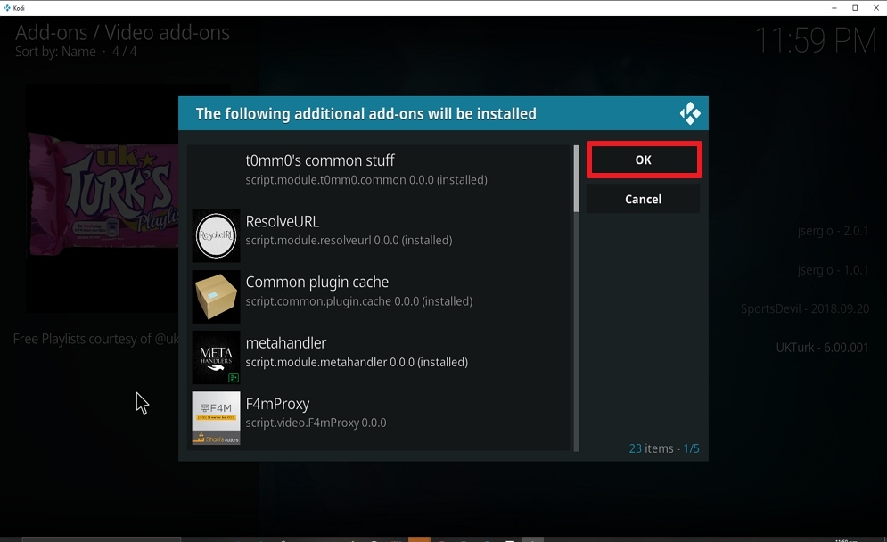 Step 24 Install UK Turk Playlist on kodi