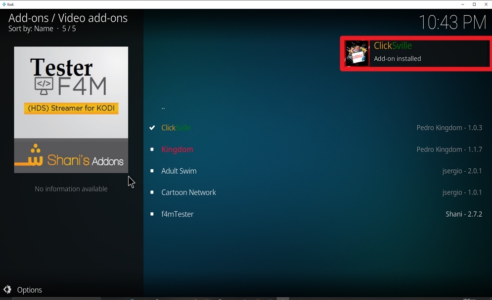 Step 25 Install ClickSville Kodi Addon