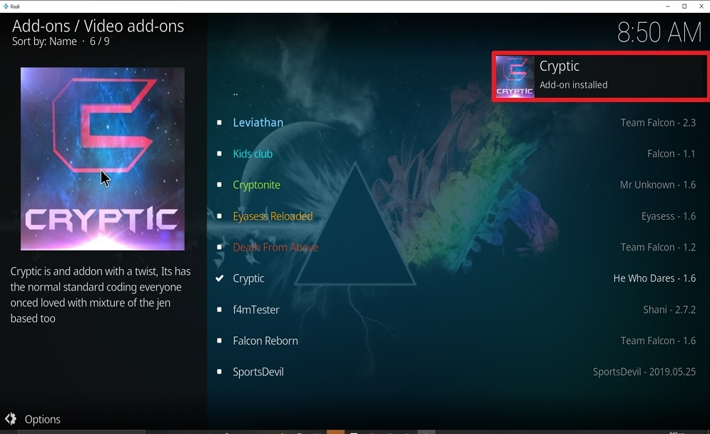 Step 25 Install Cryptic on kodi
